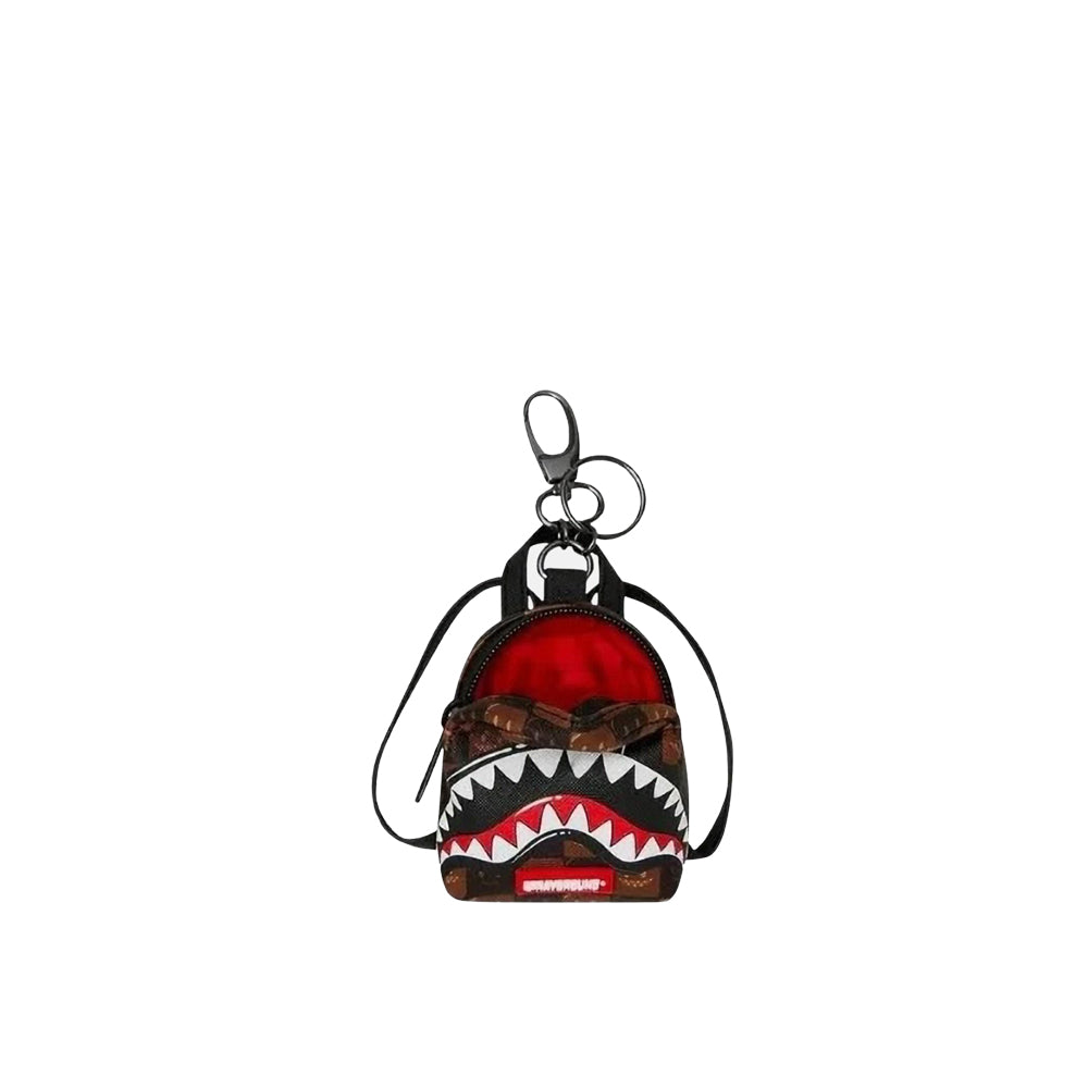 Sharks In Paris WTF Bubble Brown Check Backpack Keychain - Brown