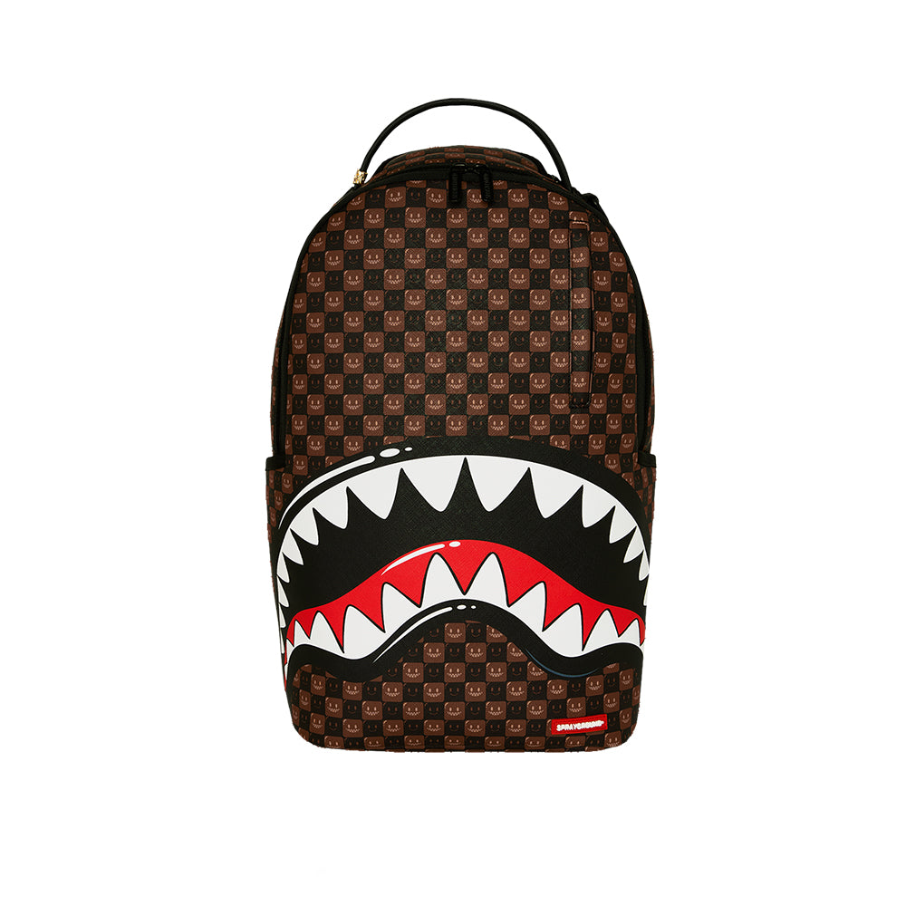 Sharks In Paris WTF Bubble Brown Check Dlxsv Backpack - Brown
