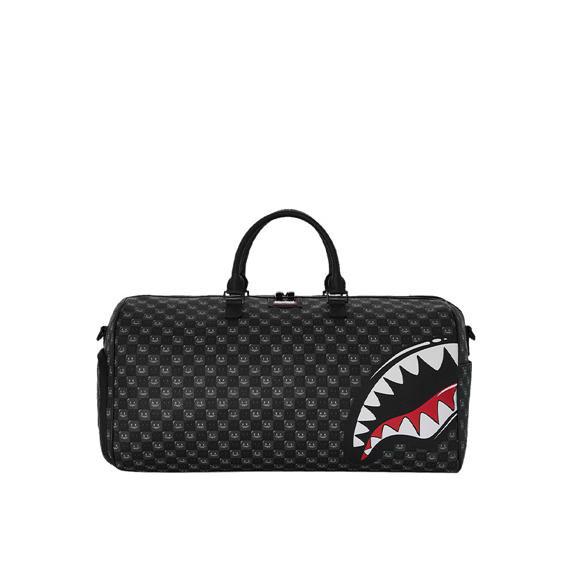 Sharks In Paris WTF Bubbly Black Check Large Duffle - Black