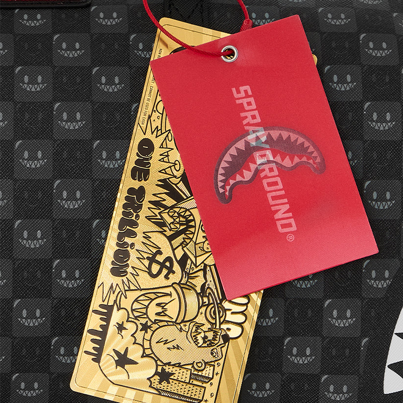 Sharks In Paris WTF Bubbly Black Check Mini Duffle - Black