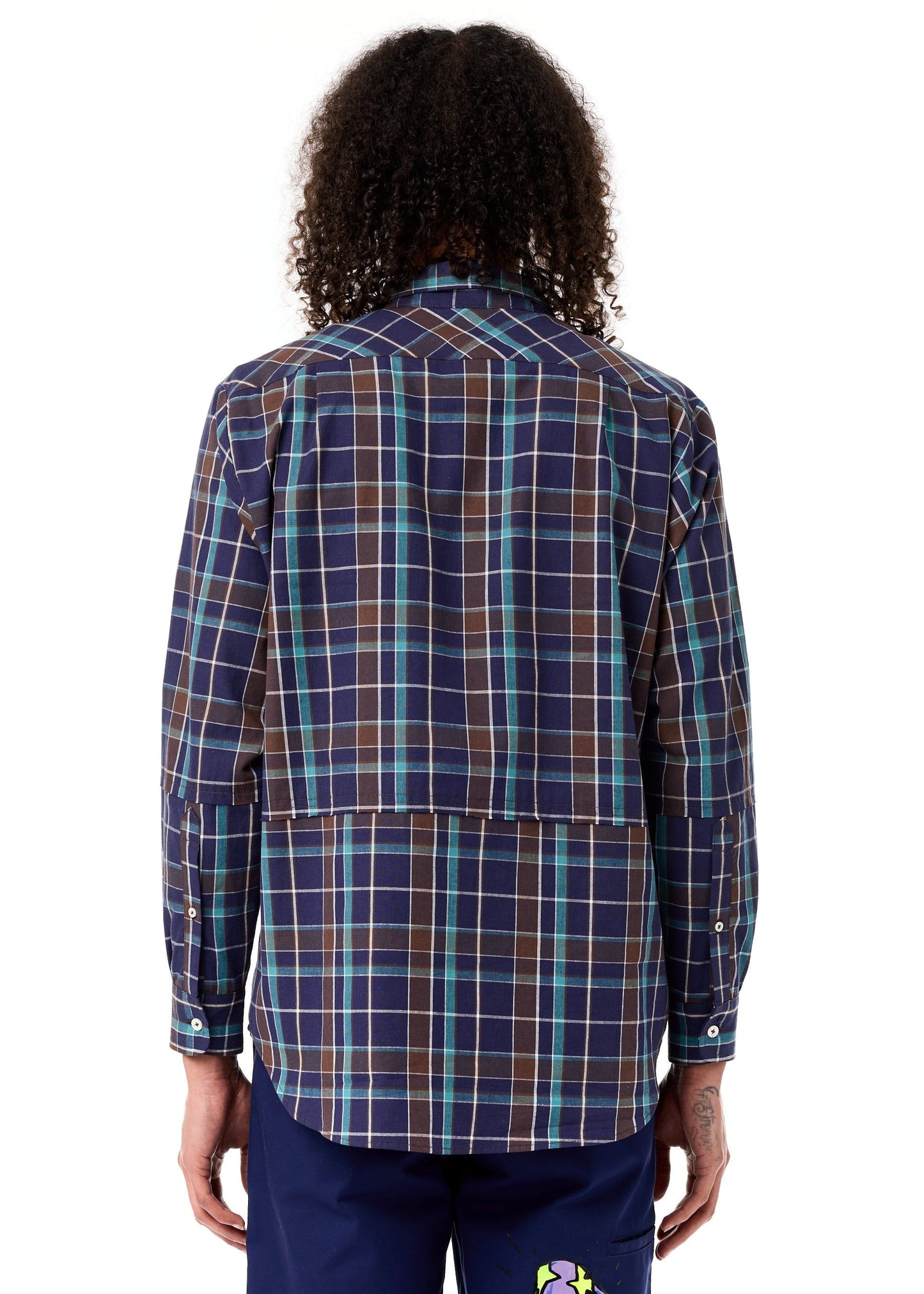 Hybrid Button Down Shirt Woven Knit (Blue)