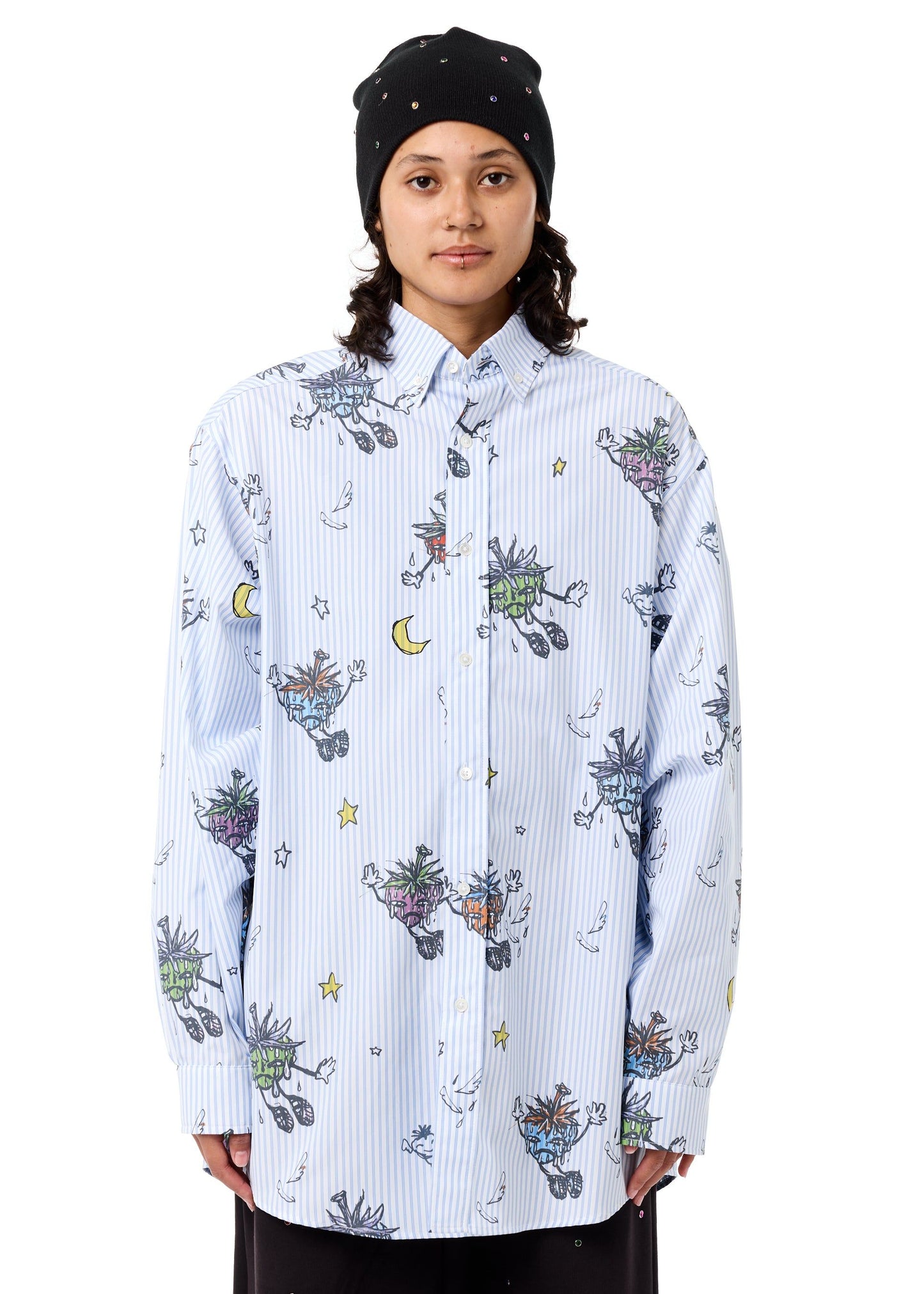 Strawbabies Button Down Shirt Woven (Blue)