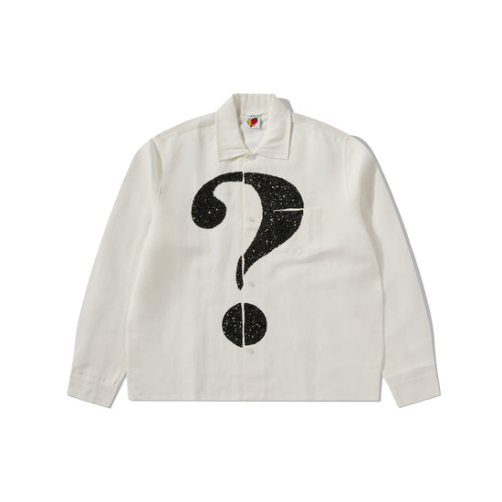 Question Mark Embroidered Shirt (White)