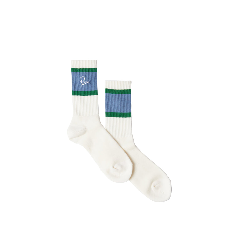 Signature Striped Crew Socks - White