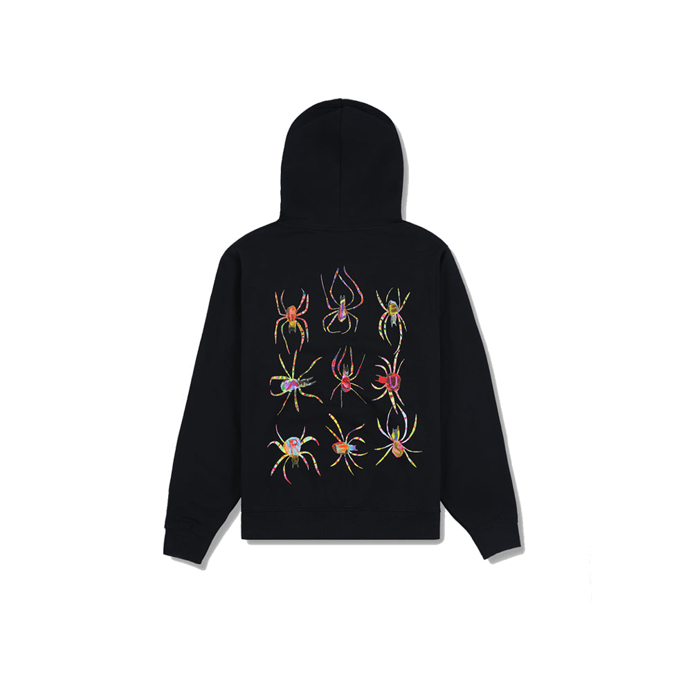 Spiders Fitted Zip Hoodie - Black