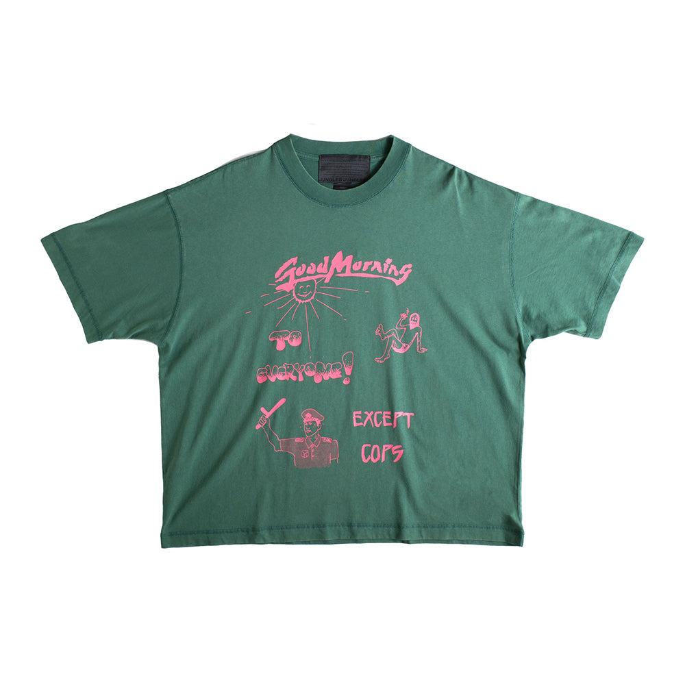 Good Morning Cops Vintage Tee - Green