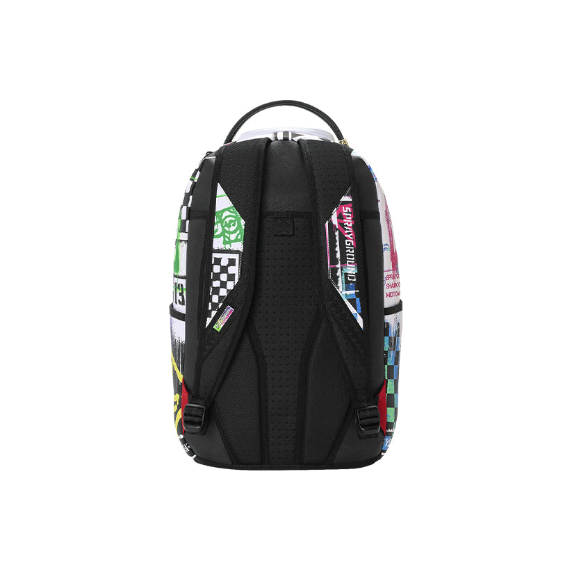 Stencil Shark Attack Black And White Split Dlxsv Backpack - Multi
