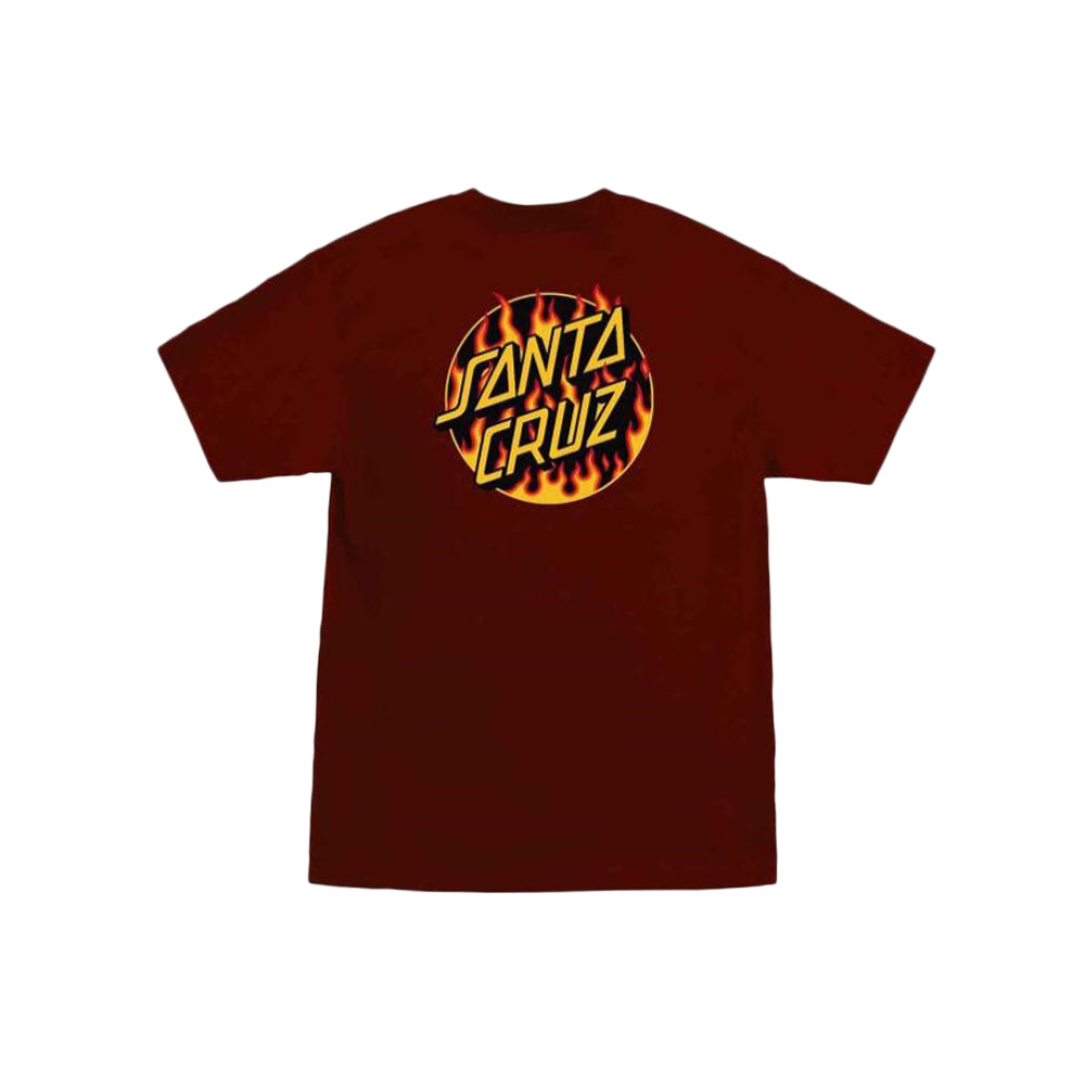 Thrasher x Santa Cruz Flame Dot S/S Heavyweight T-Shirt (Burgundy)