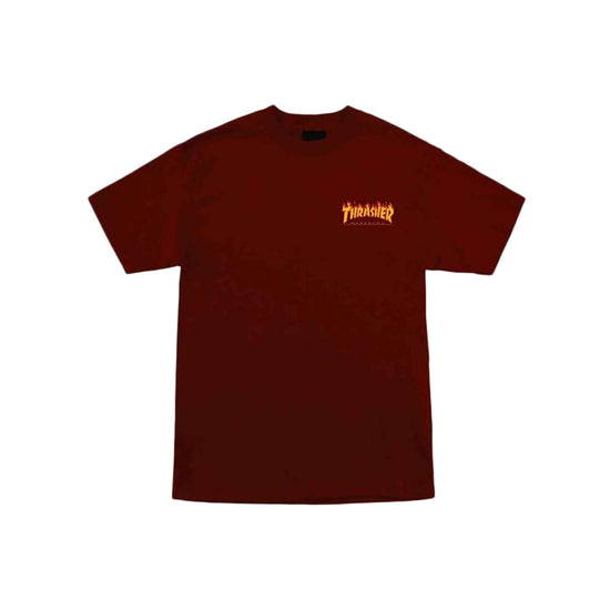 Thrasher x Santa Cruz Flame Dot S/S Heavyweight T-Shirt (Burgundy)