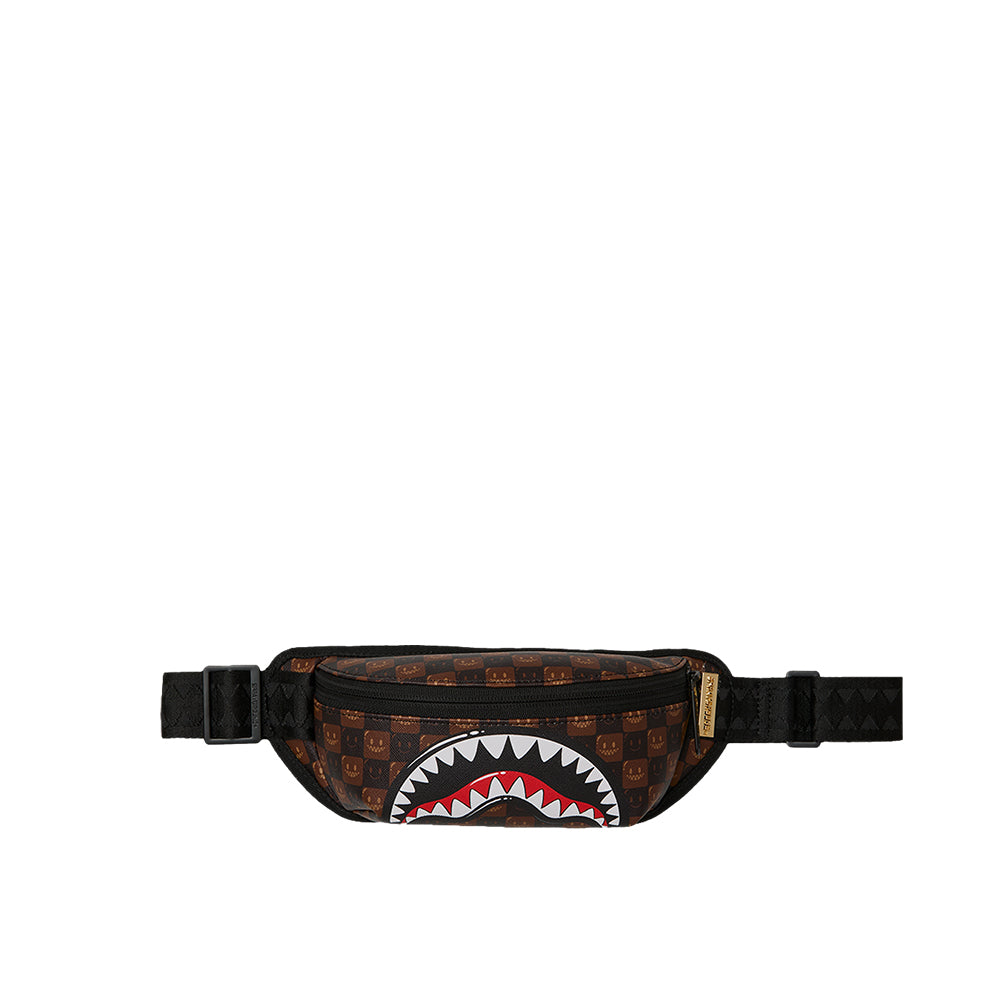 Sharks In Paris WTF Bubble Brown Check Crossbody - Brown