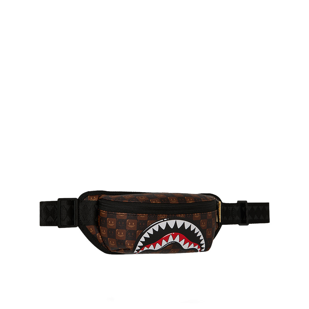 Sharks In Paris WTF Bubble Brown Check Crossbody - Brown