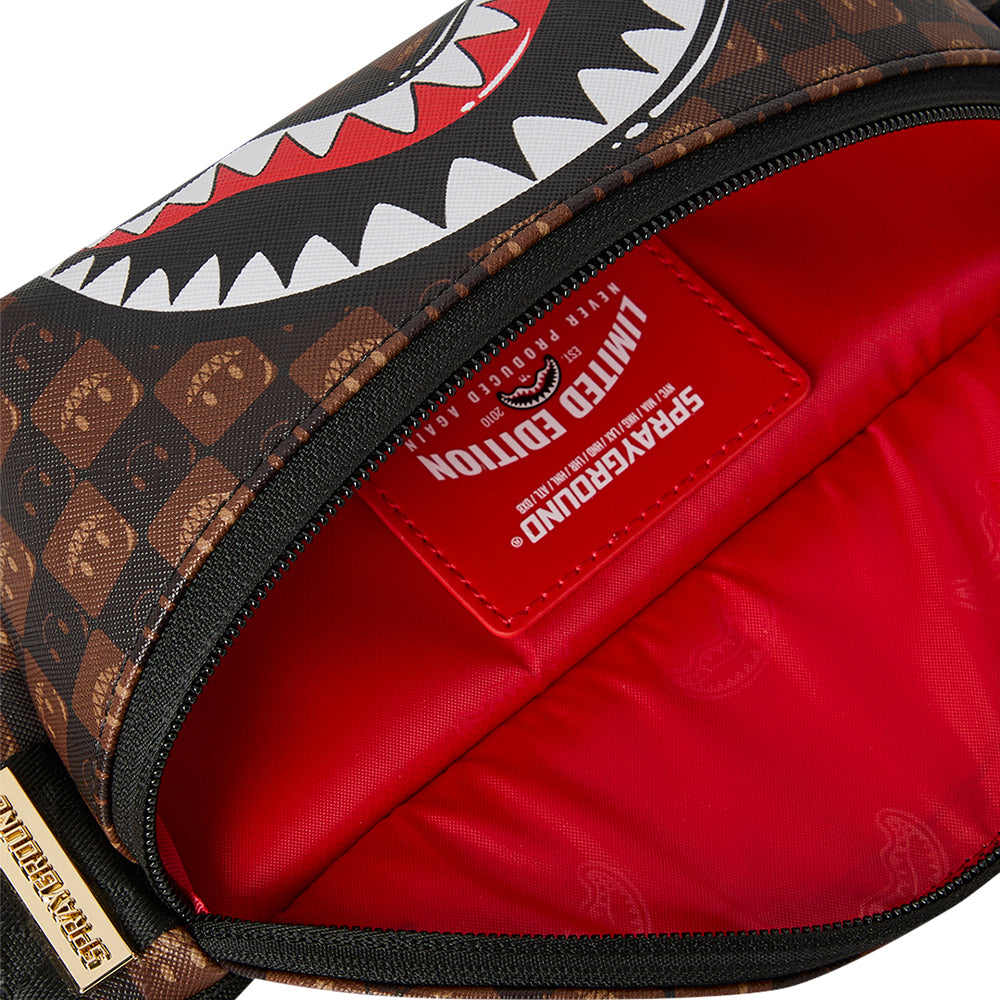 Sharks In Paris WTF Bubble Brown Check Crossbody - Brown