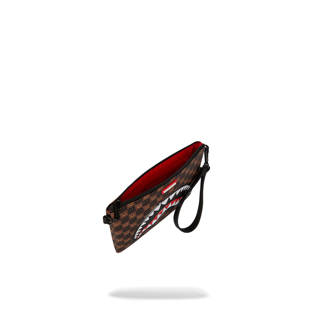 Sharks In Paris WTF Bubble Brown Check Crossover Clutch - Brown
