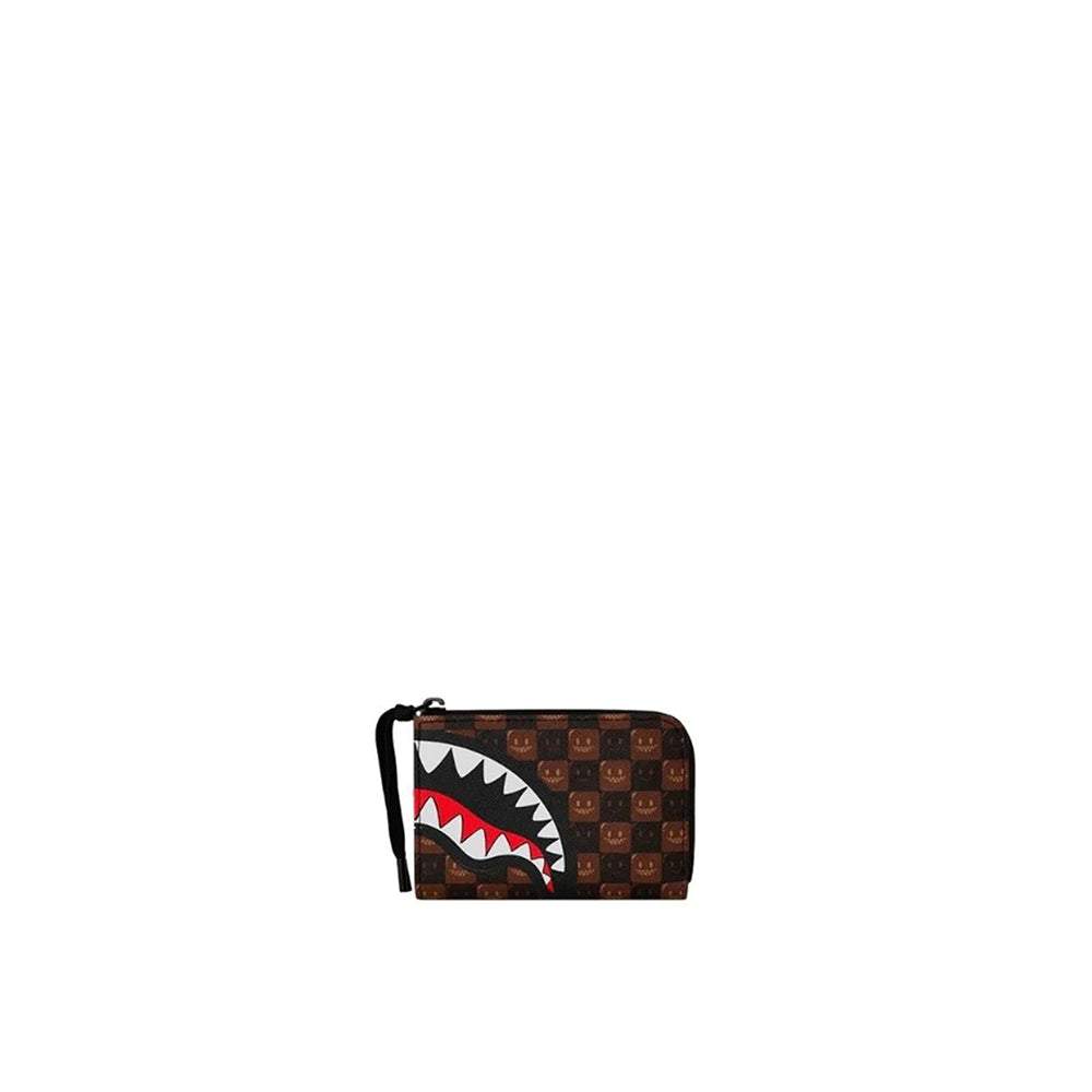 Sharks In Paris WTF Bubble Brown Check Wallet - Brown