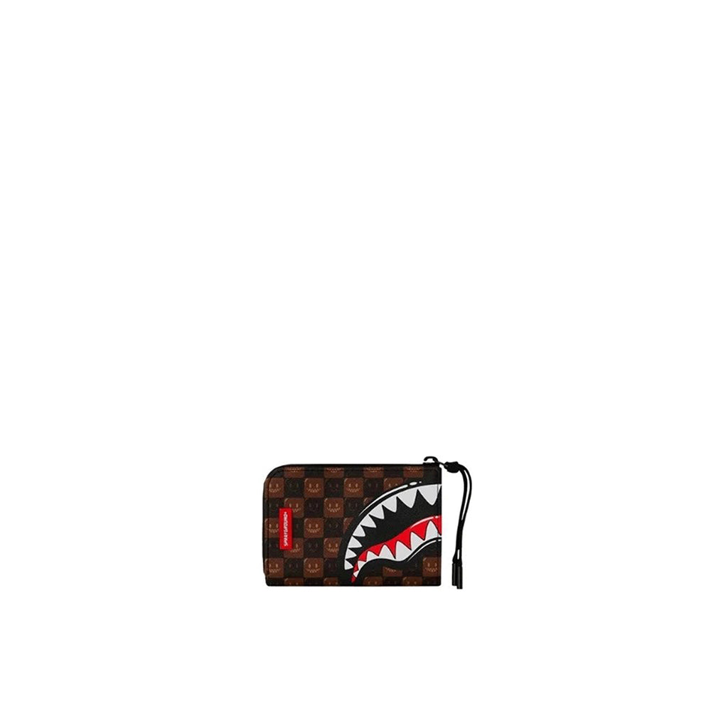 Sharks In Paris WTF Bubble Brown Check Wallet - Brown