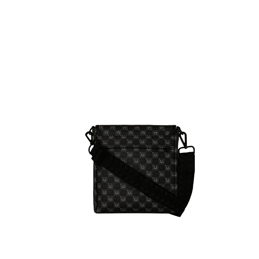 Sharks In Paris WTF Bubbly Black Check Messenger Sling - Black