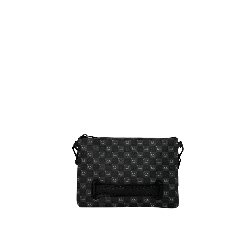 Sharks In Paris WTF Bubbly Black Check Pouchette - Black