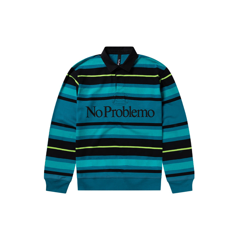 Striped LS Rugby Shirt - Aqua