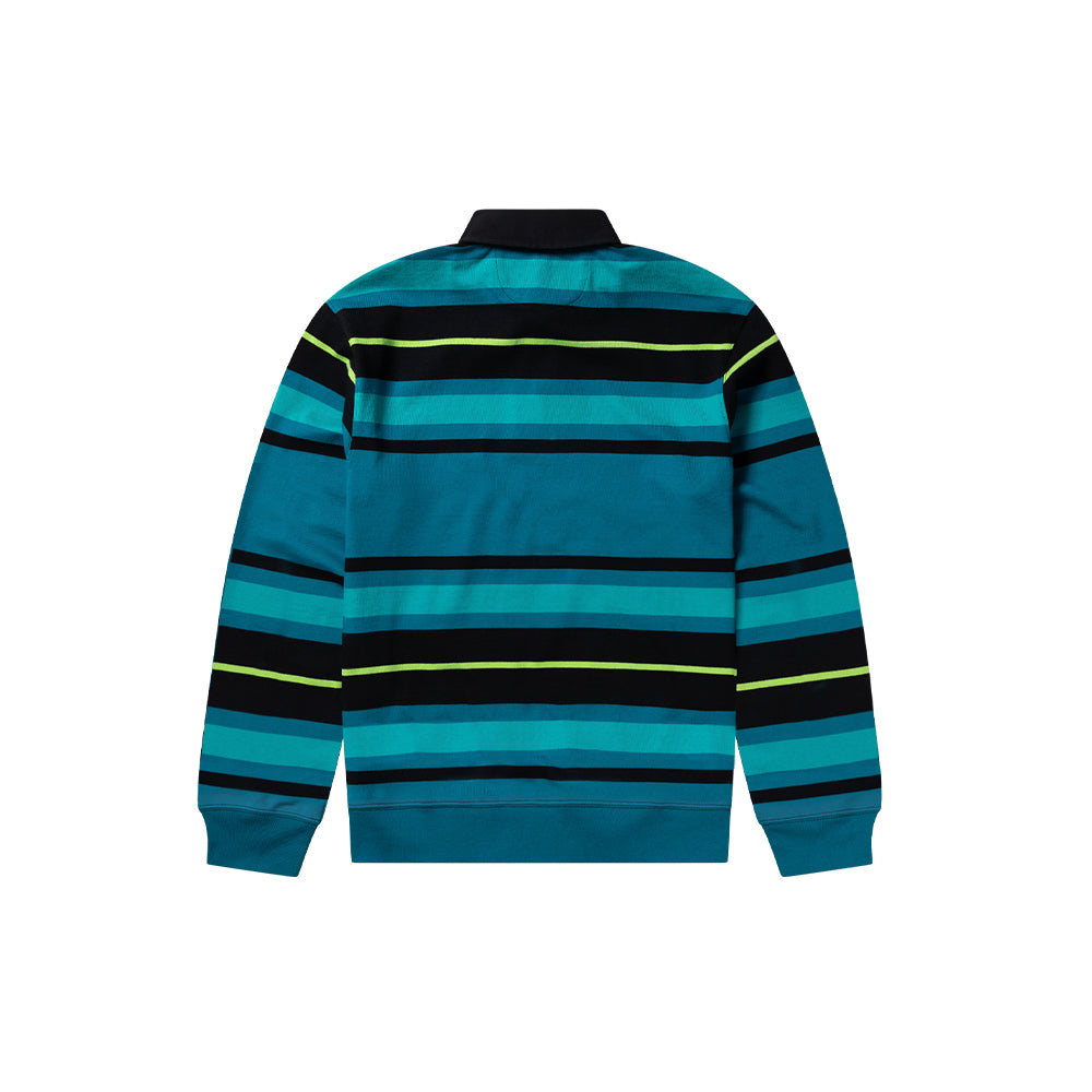 Striped LS Rugby Shirt - Aqua