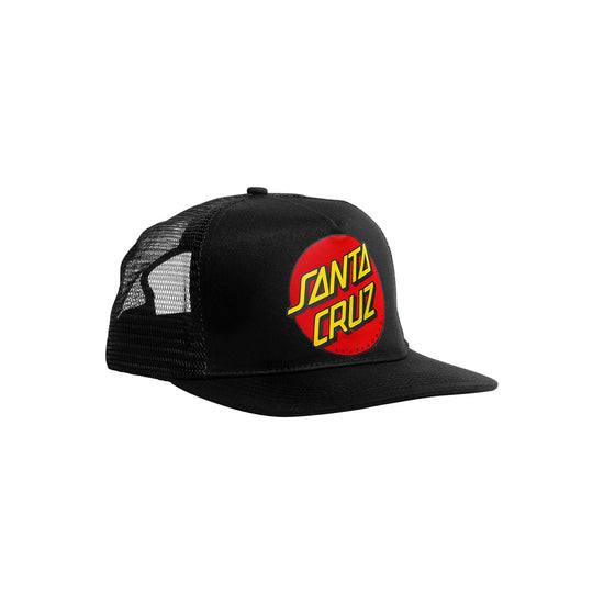 Classic Dot Mesh Trucker Structured Hat (Black)