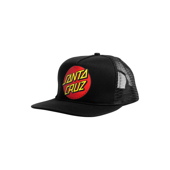 Classic Dot Mesh Trucker Structured Hat (Black)