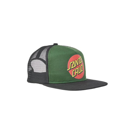 Classic Dot Mesh Trucker Structured Hat (Dk Green/Black)