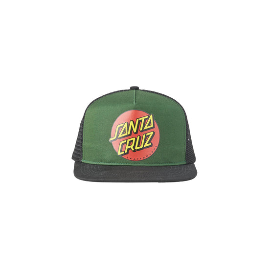 Classic Dot Mesh Trucker Structured Hat (Dk Green/Black)