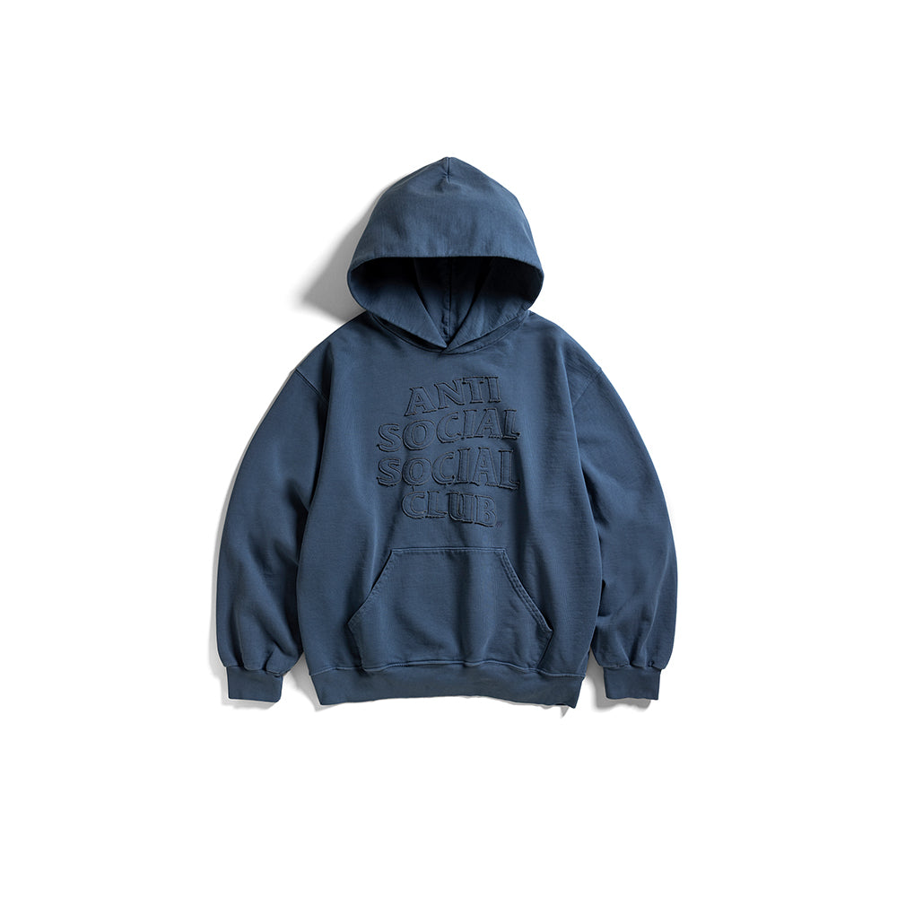Toned Down Applique Hoodie - Faded Blue