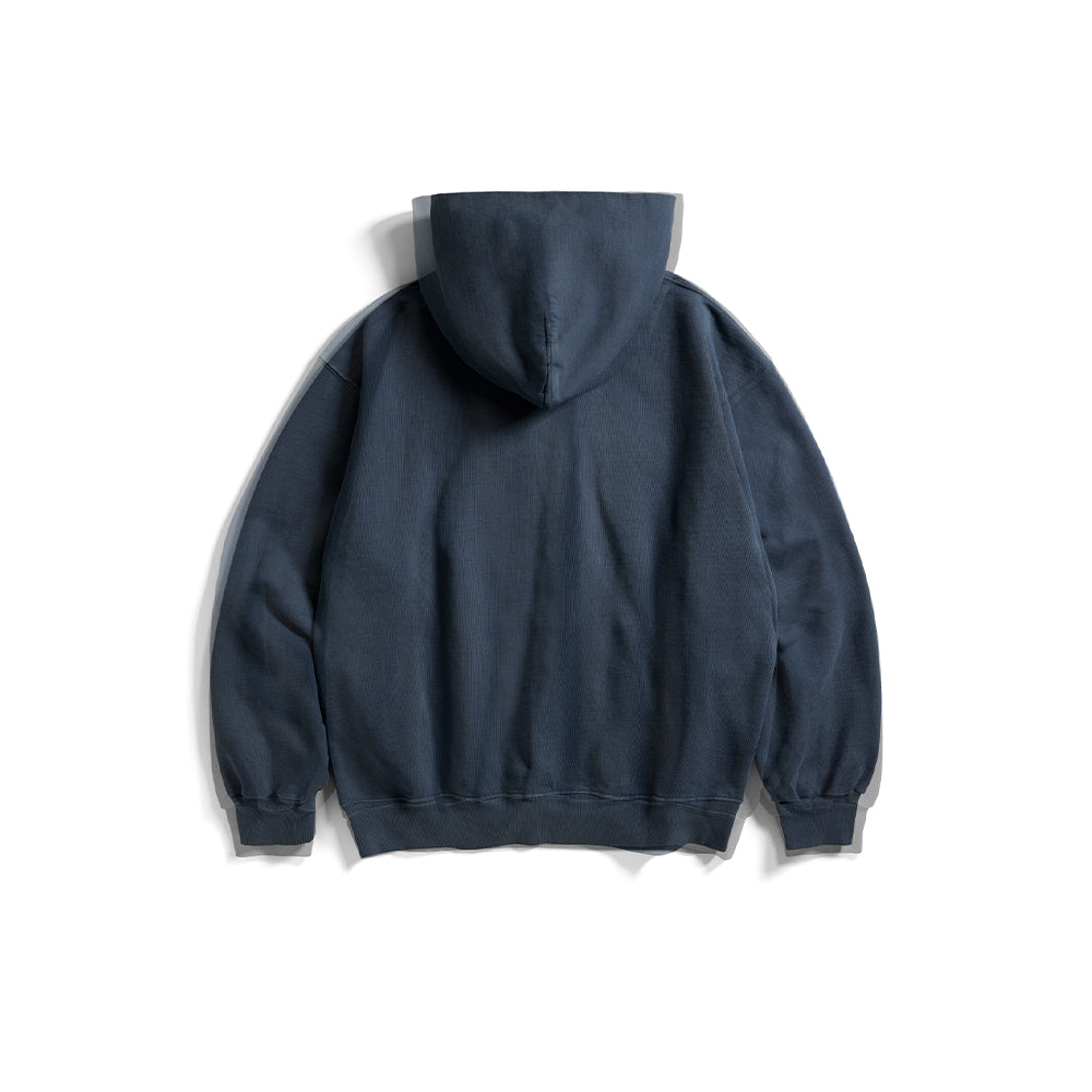 Toned Down Applique Hoodie - Faded Blue