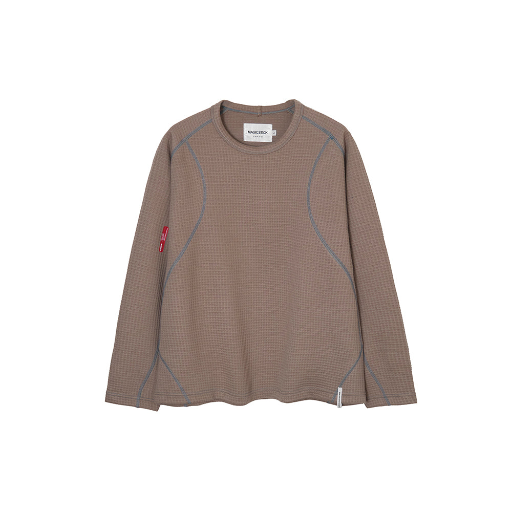 Tech Waffle L/S T-Shirt - Dusty Brown