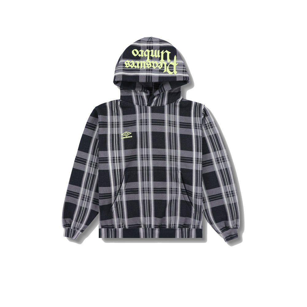 Umbro x Pleasures Spine Plaid Hoodie - Black