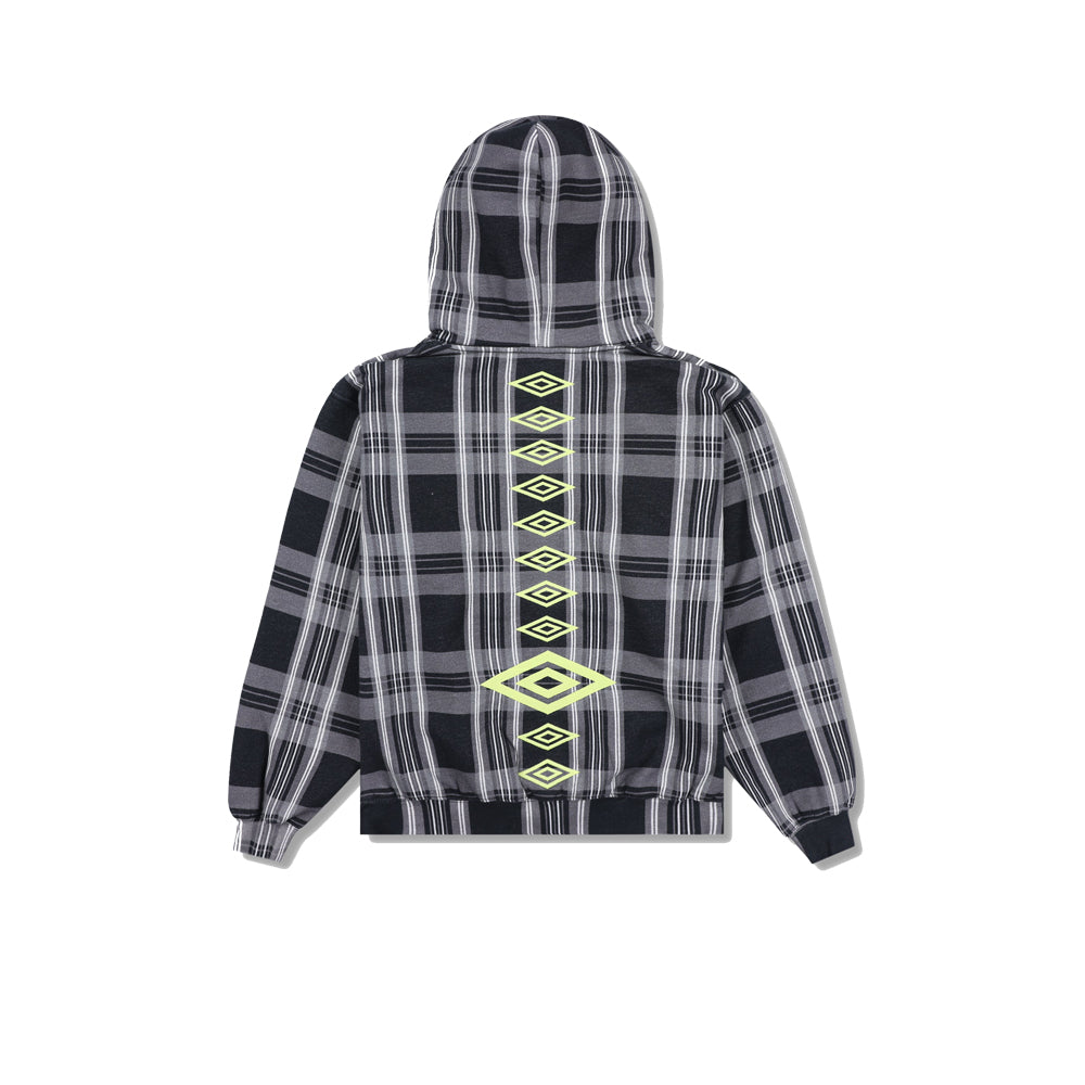 Umbro x Pleasures Spine Plaid Hoodie - Black