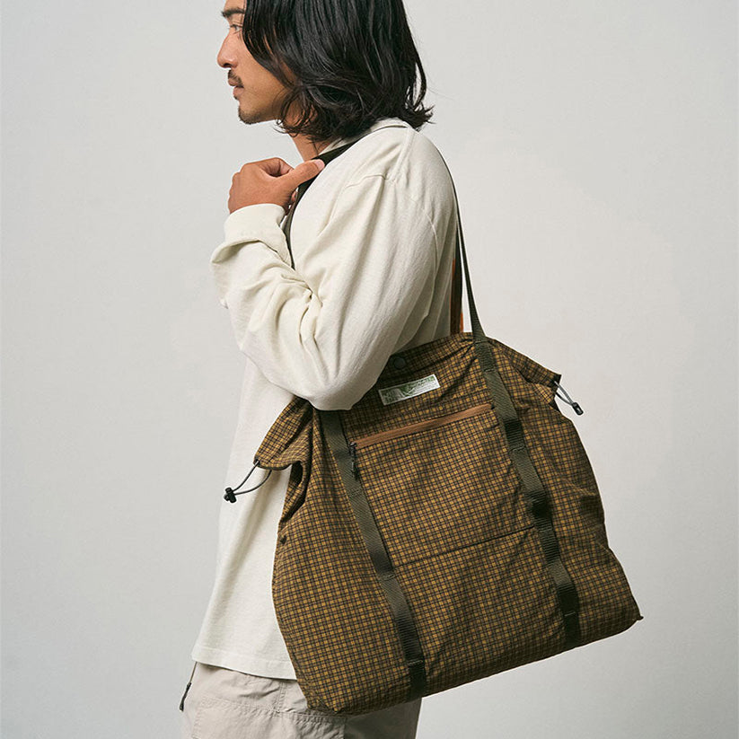Utility Tote Bag - Brown Check