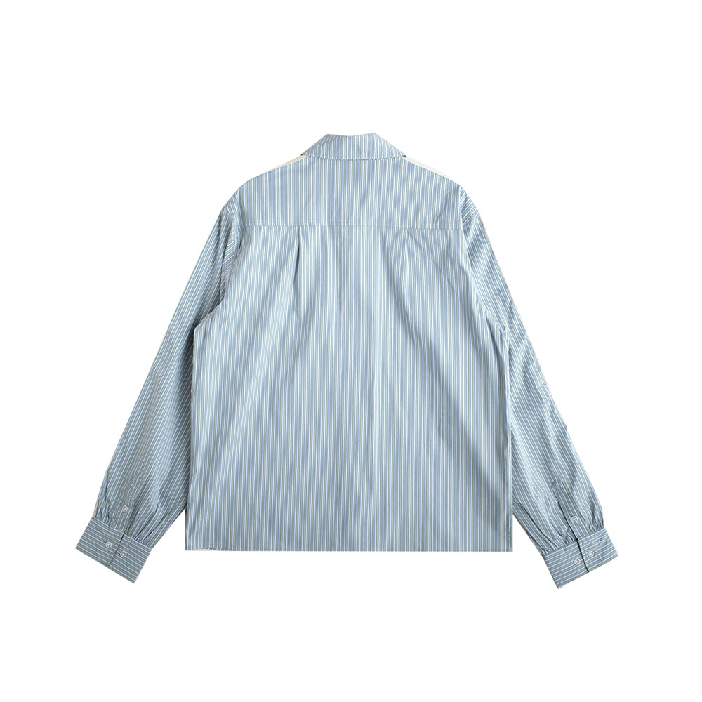 Woven Panel Business Shirt - Green