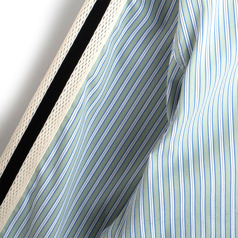 Woven Panel Business Shirt - Green