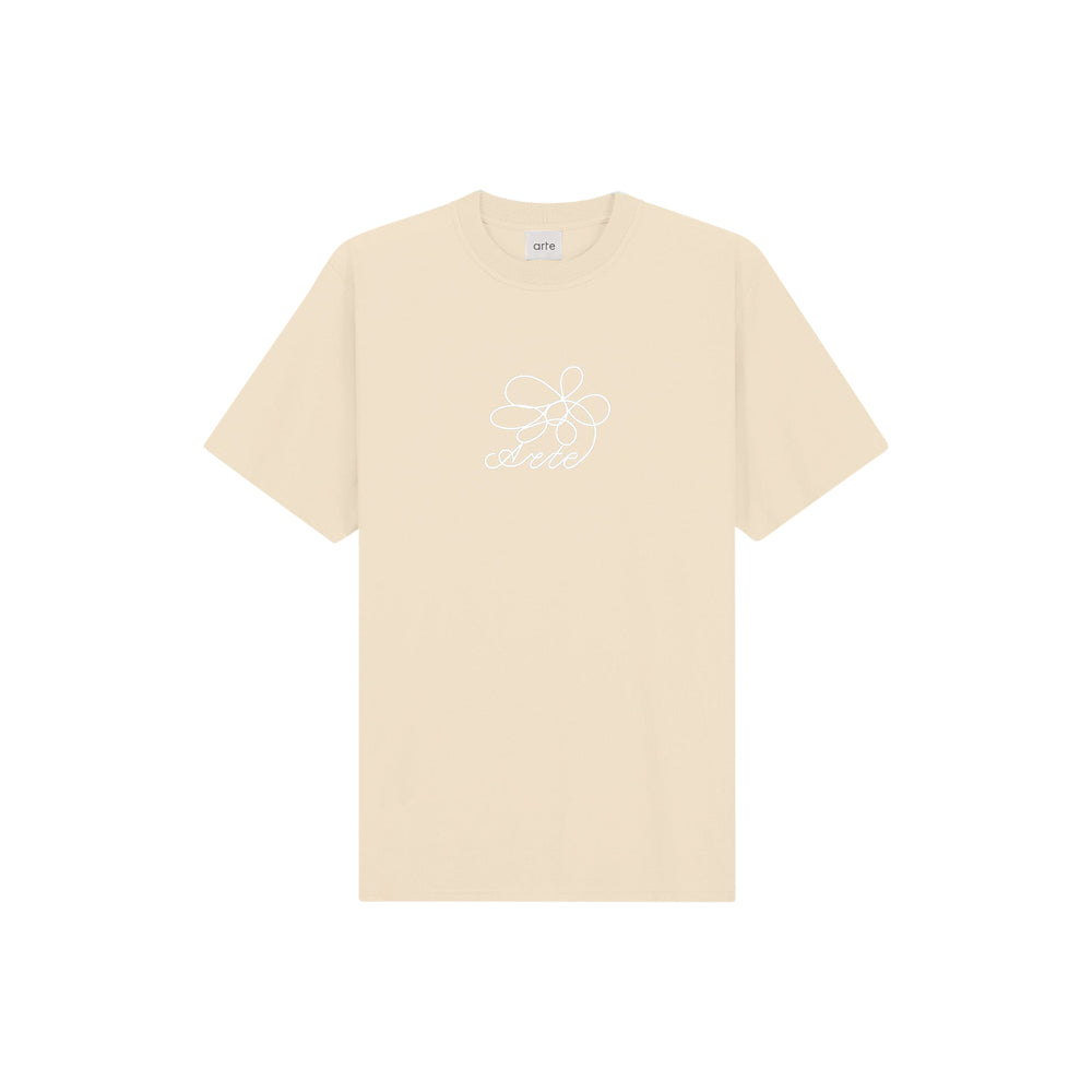 Flower Embroidery T-Shirt (Cream)