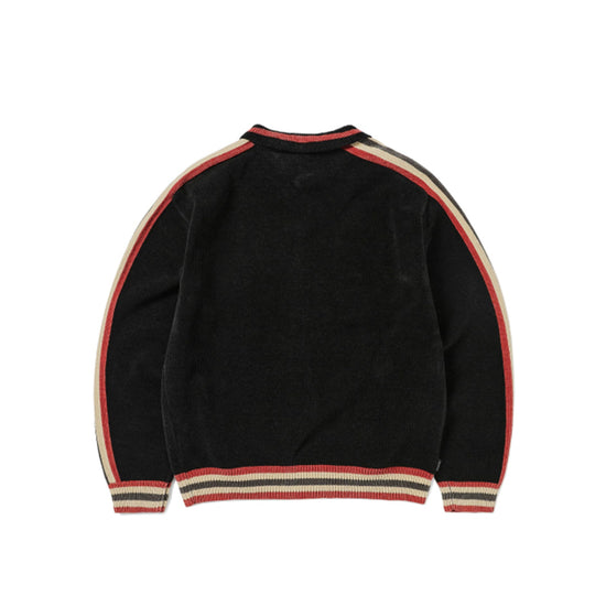 Striped Zip Cardigan (Black)