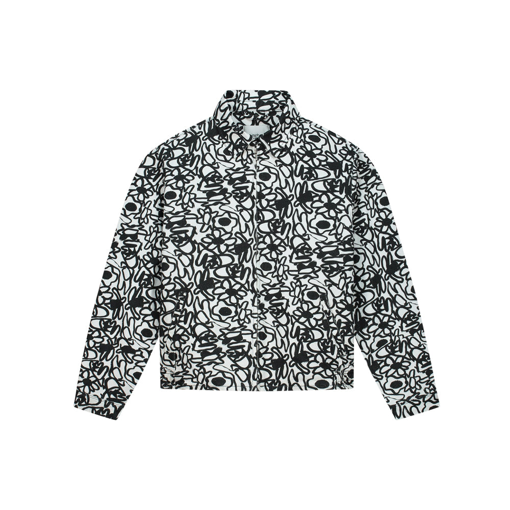 Allover Flowers Jacket (Black/White)