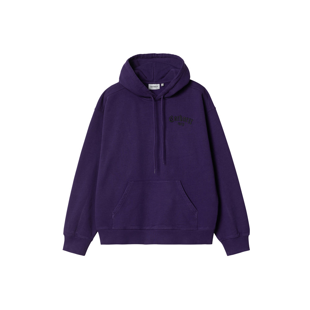 Hooded Onyx Script Sweat (tyrian/black)