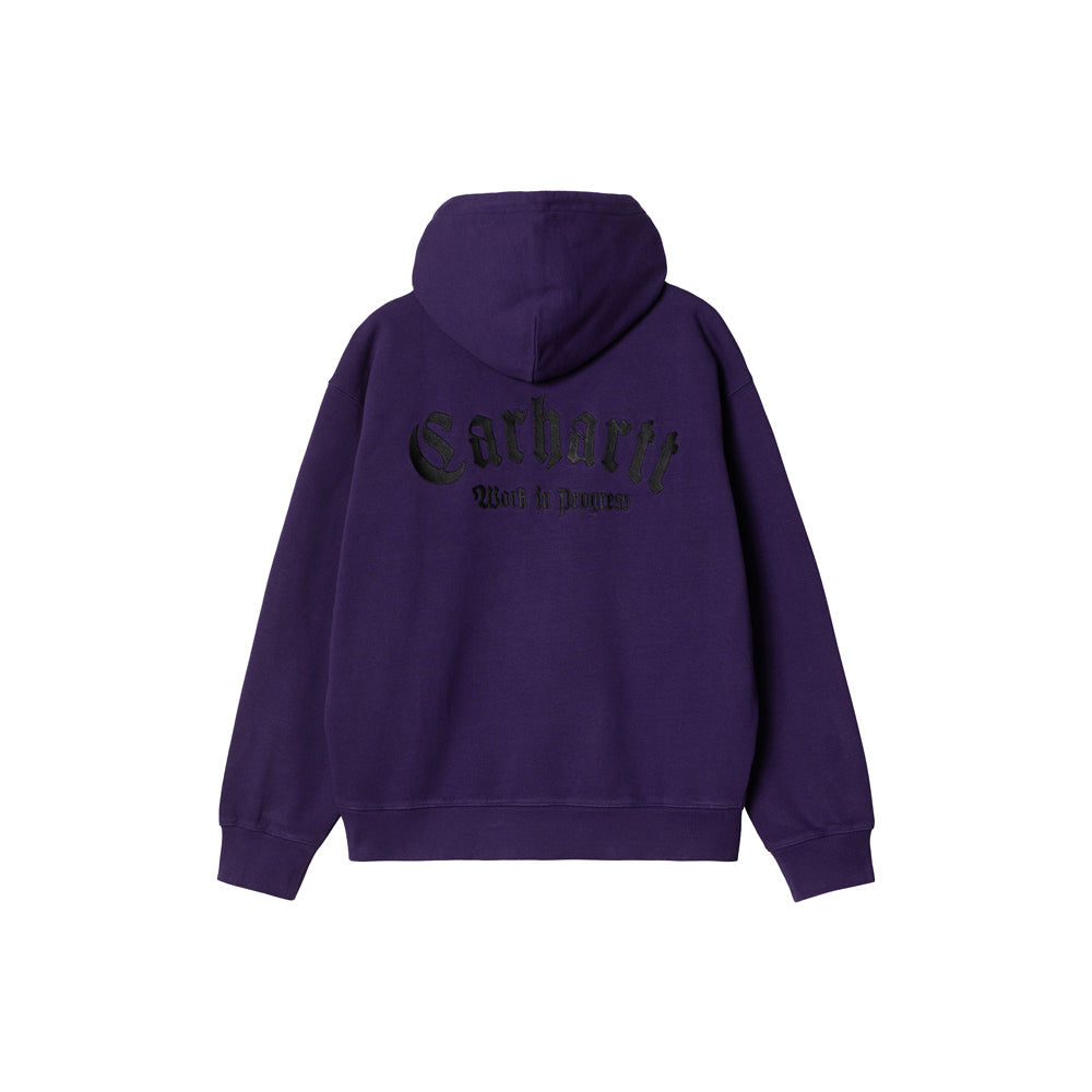 Hooded Onyx Script Sweat (tyrian/black)