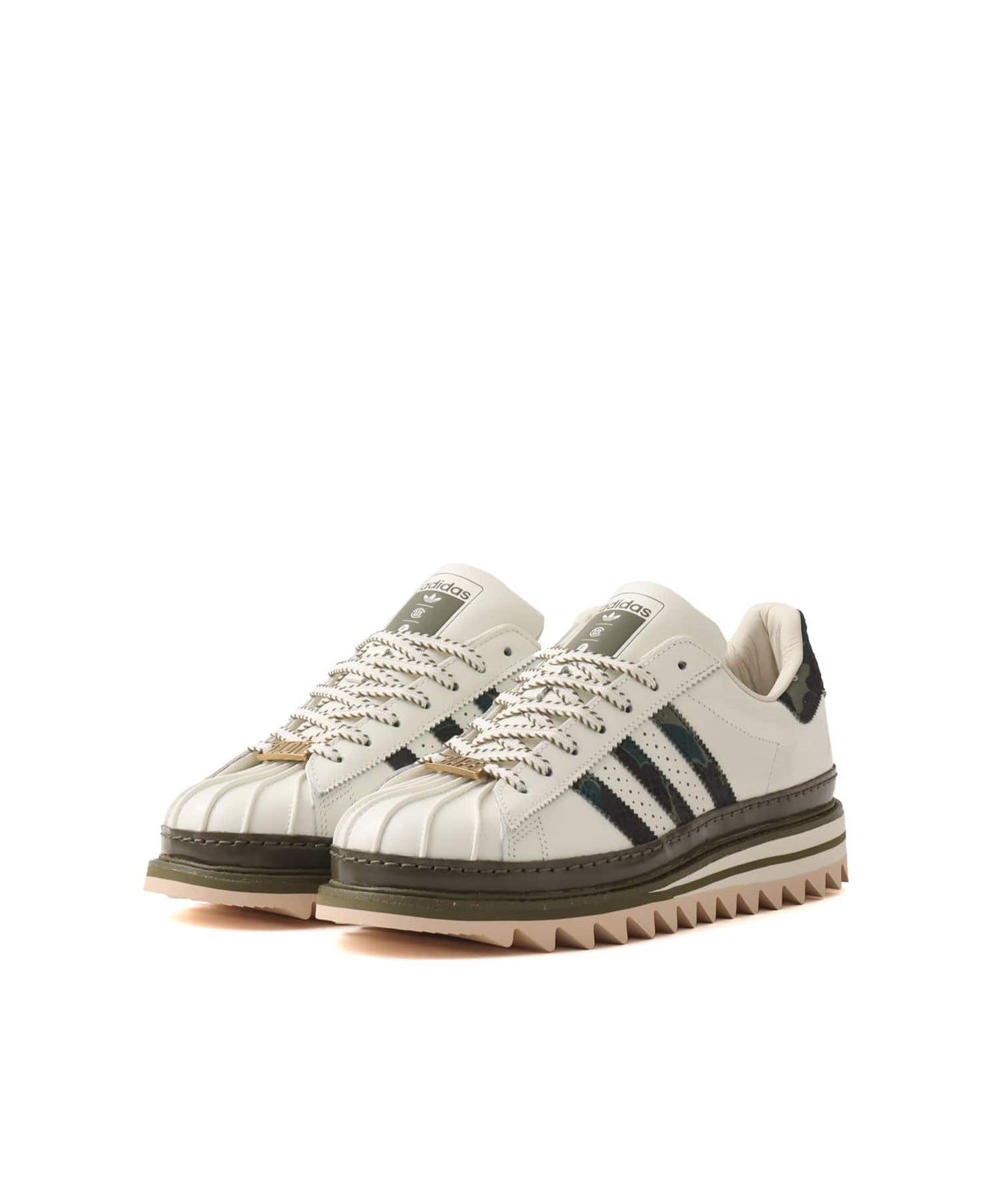 CLOT x BAPE Superstar - Off White/Branch/Olive Cargo