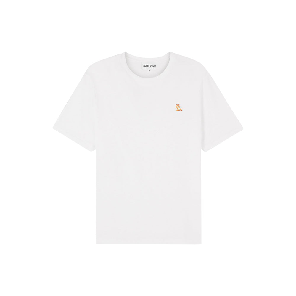 Chillax Fox Patch Regular Tee Shirt (White)