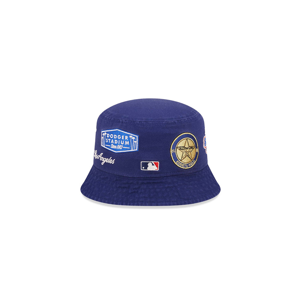 Official New Era Cooperstown Multi Patch LA Dodgers Bucket Hat