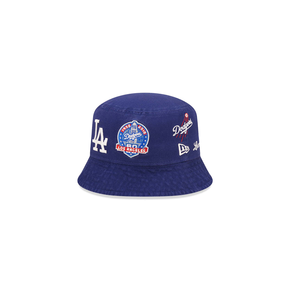 Official New Era Cooperstown Multi Patch LA Dodgers Bucket Hat