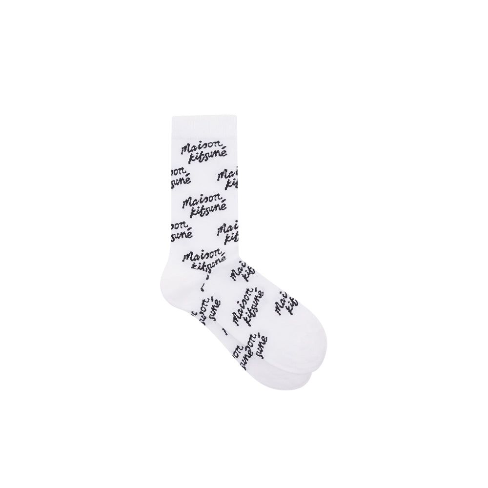Handwriting All Over Socks (White)