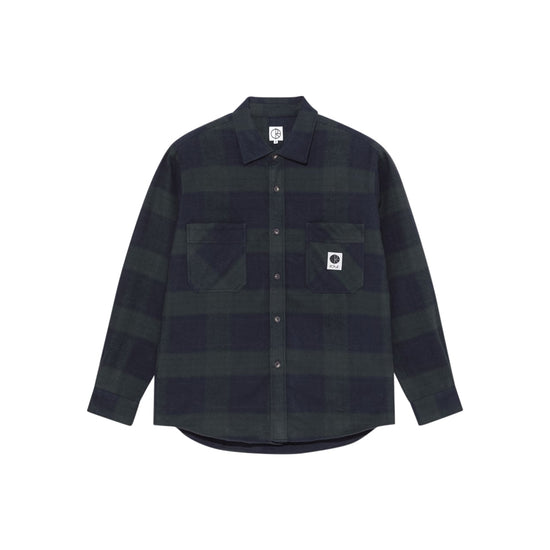 Mike LS Shirt Flannel (Navy/Teal)