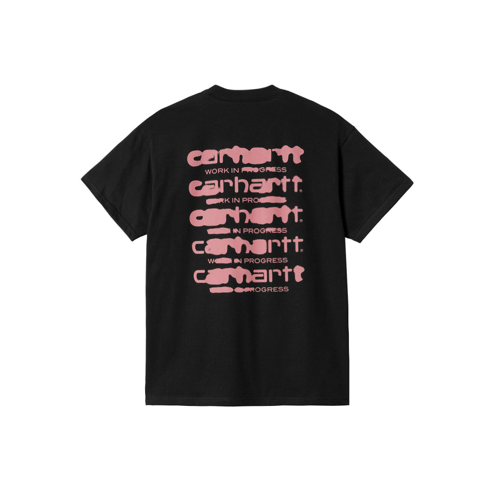 S/S Ink Bleed T-Shirt (black/pink)