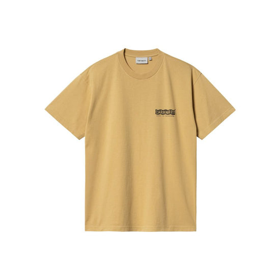 تي شيرت بطبعة S/S (بوربون/أسود مغسول بالحجارة)