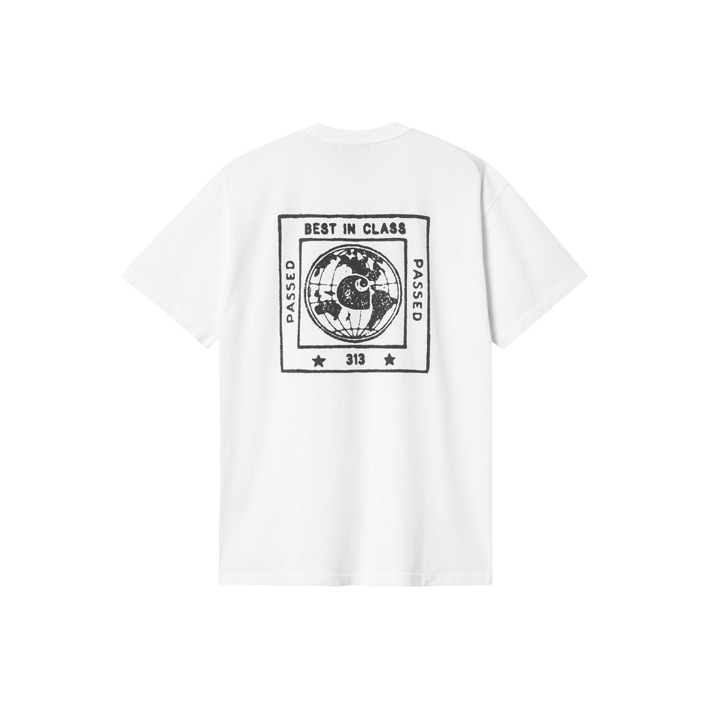 S/S Stamp T-Shirt (White/Black Stone Washed)
