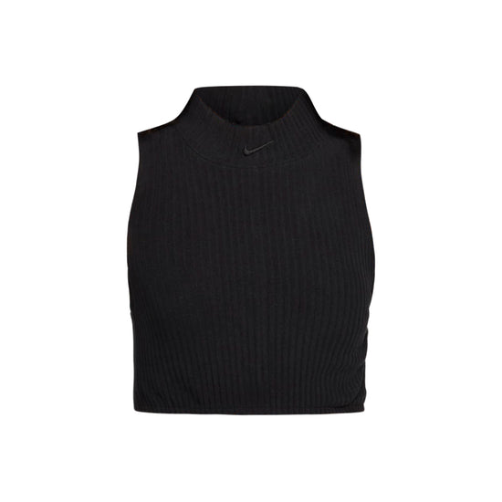 Women's Knit Rib Crop Tank (Black)